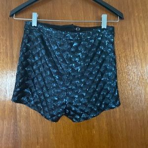 Topshop Navy Sequin Shorts